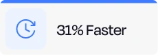 31 % plus rapide